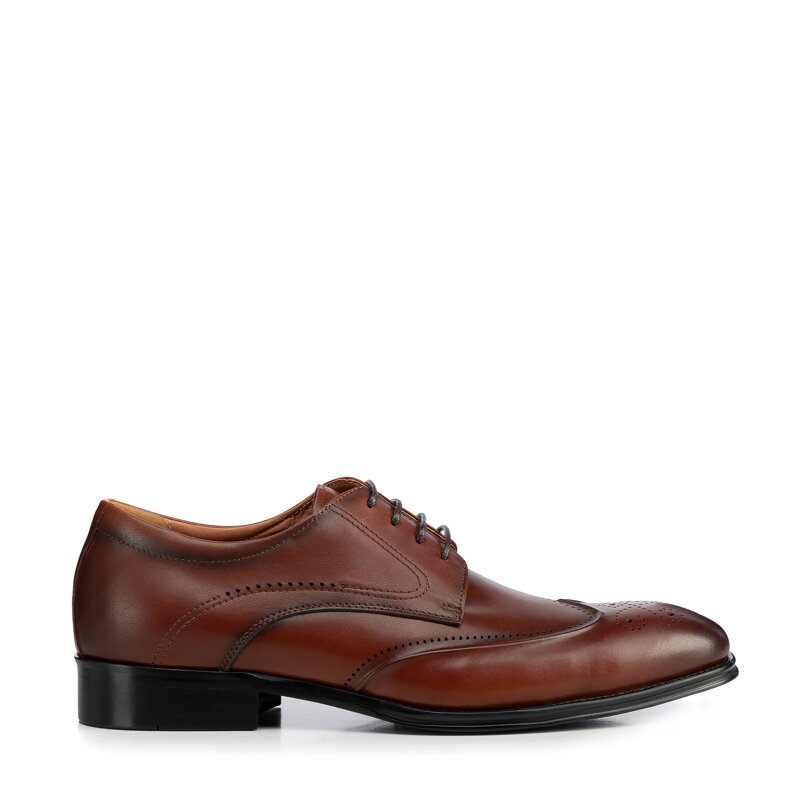Pánske brogue poltopánky z prírodnej kože hnedé 100-M-516-5
