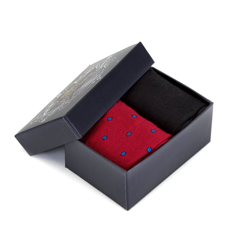 Męskie skarpetki - zestaw czarne+czerwone 95-SM-005-X1