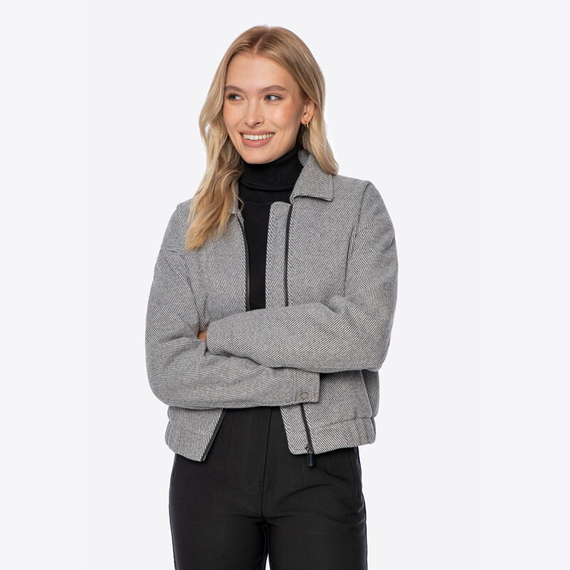 Ocieplana damska bomberka szara 102-9X-300-1