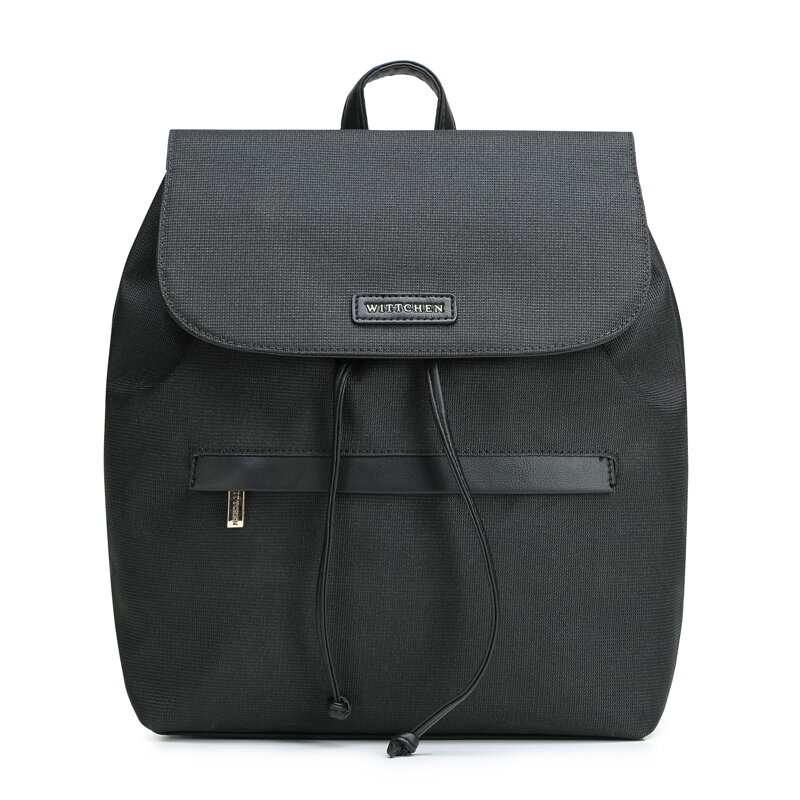 Plecak damski z klapą i troczkiem czarny 102-4Y-403-1