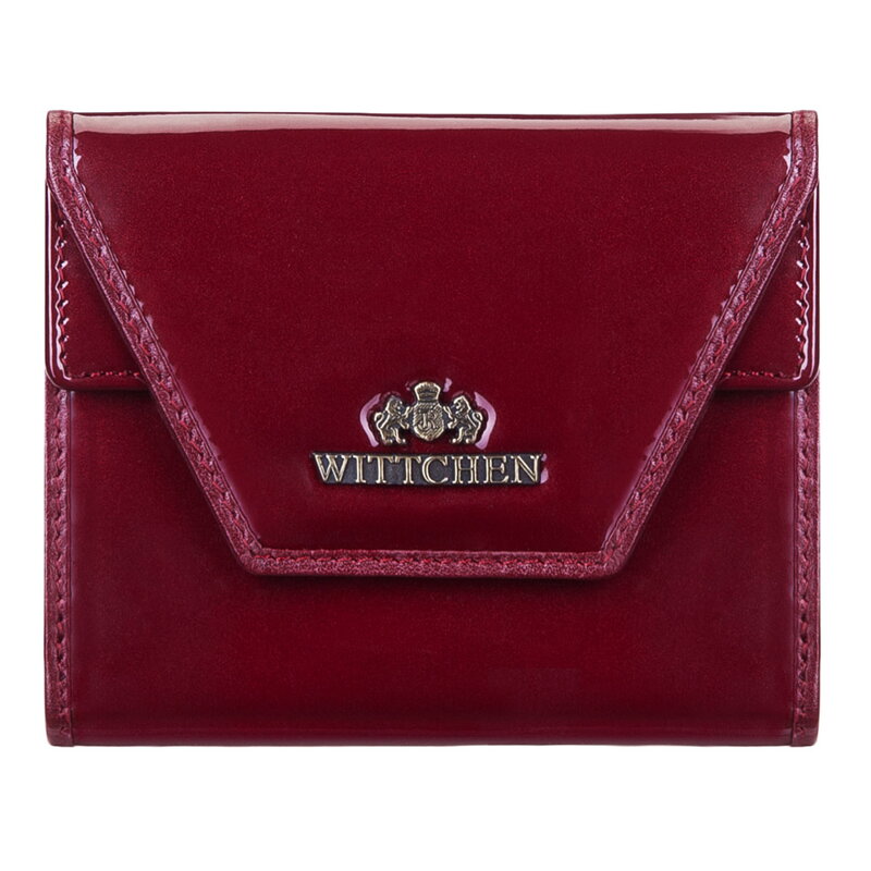 Elegancki portfel damski ze skóry lakierowanej bordowy 14-1L-187-3