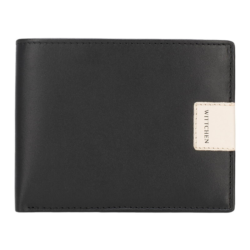 Portfel skórzany z naszywką z logo z rozkładanym panelem 26-1-262-19