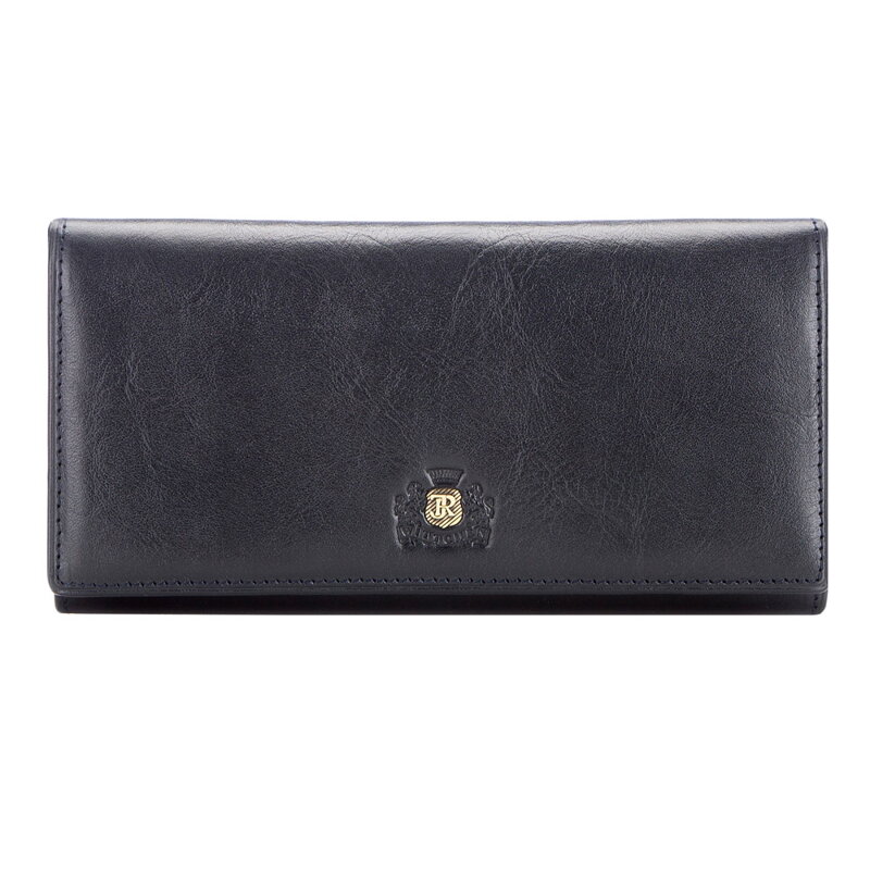 Damski portfel ze skóry z herbem duży 10-1-075-NM