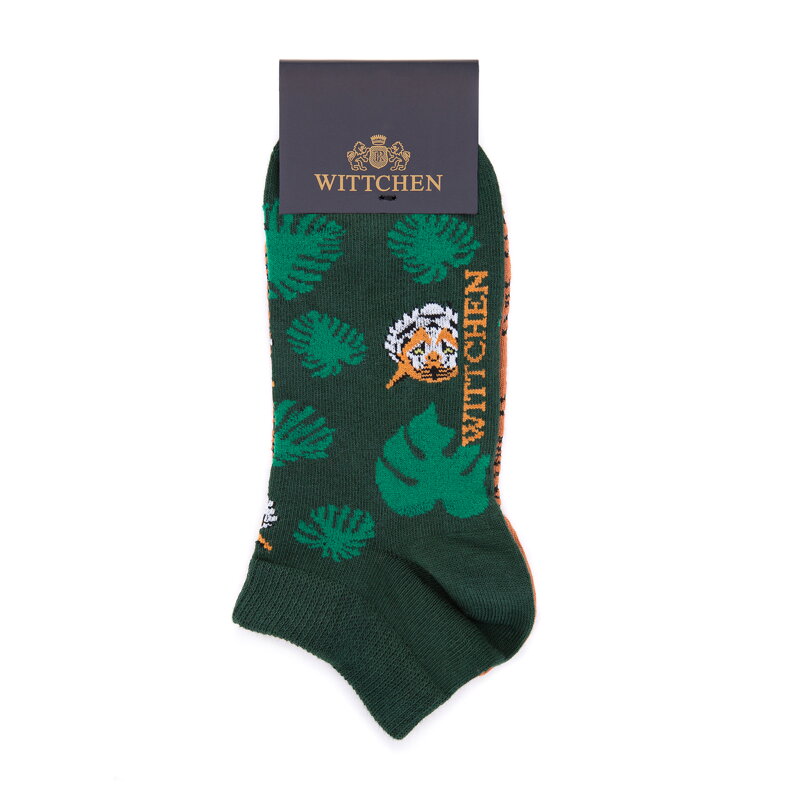 Damskie skarpetki w egzotyczny wzór zielono-brązowe 98-SD-550-X1