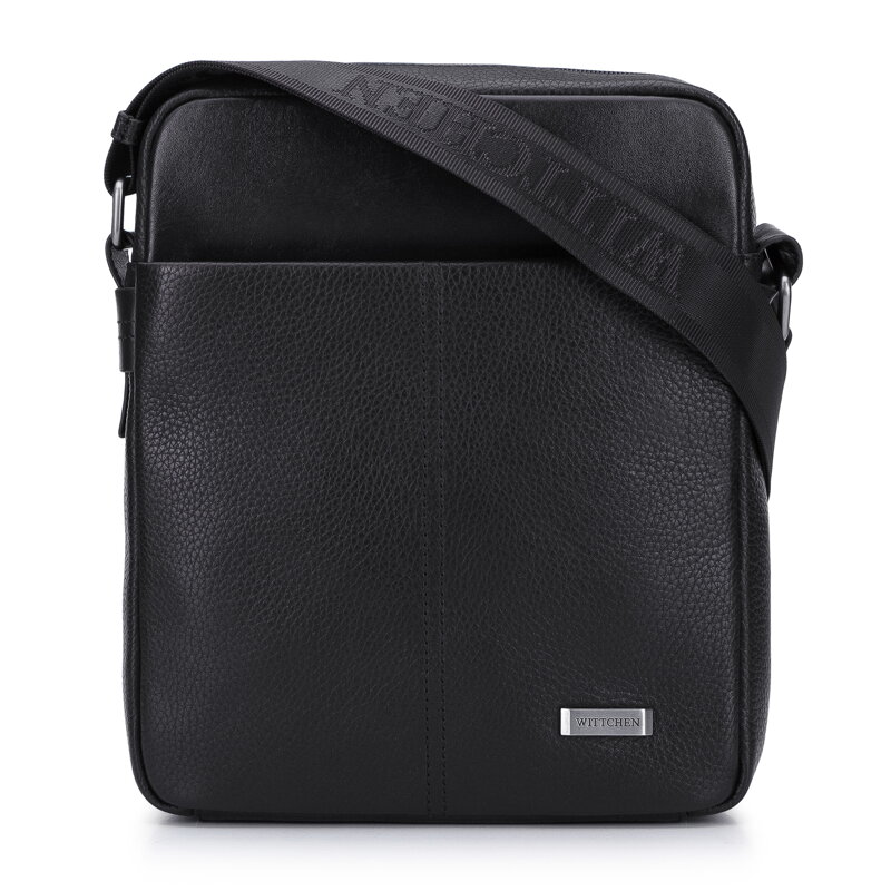 Męska listonoszka ze skóry o dwóch fakturach 96-4U-803-1