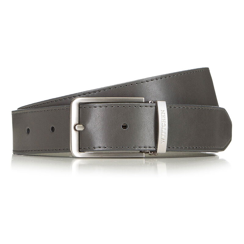 Męski pasek ze skóry z przeszyciami 90-8M-305-8