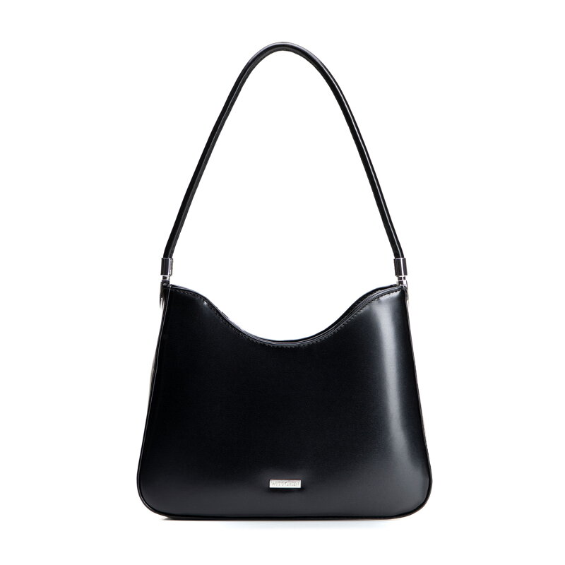 Stylowa torebka na ramię z imitacji skóry czarna 101-4Y-434-1