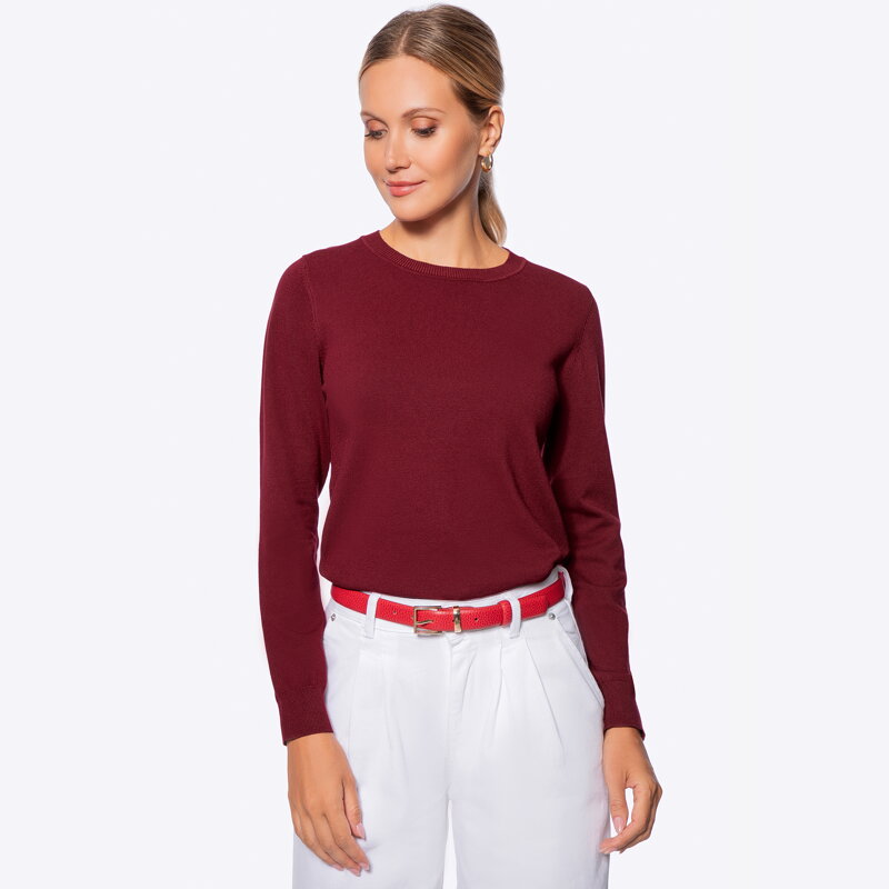 Sweter damski z wiskozy i nylonu bordowy 29-99-002-3 Sweter damski z wiskozy i nylonu bordowy 29-99-002-3
