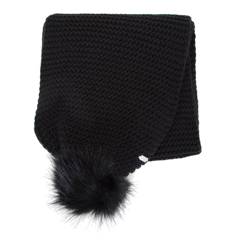 Damski szalik o grubym splocie z pomponami 91-7F-001-1