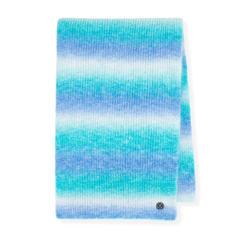 Szalik damski w stylu ombre biało - niebieski 101-7F-201-7