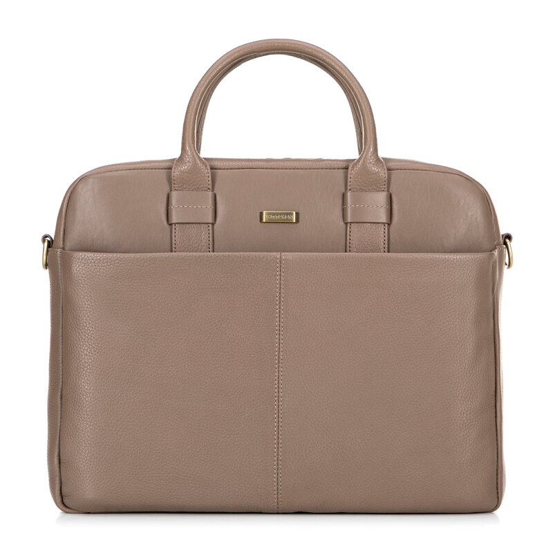 Kožená taška na notebook 16” taupe 100-3U-809-9 Kožená taška na notebook 16” taupe 100-3U-809-9