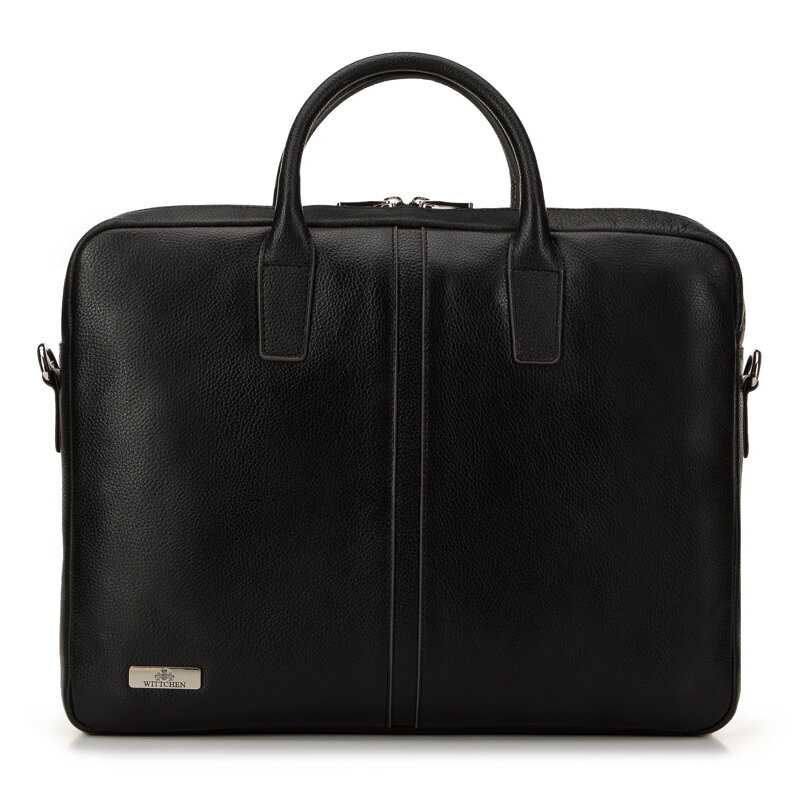 Torba na laptopa 11’’/12’’ skórzana z przeszyciem na środku czarna 98-3U-900-18 Torba na laptopa 11’’/12’’ skórzana z przeszyciem na środku czarna 98-3U-900-18