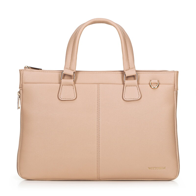 Torba na laptopa 14,5” z imitacji skóry beżowa 100-3P-904-9 Torba na laptopa 14,5” z imitacji skóry beżowa 100-3P-904-9
