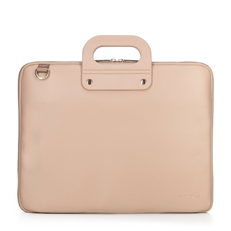 Torba na laptopa 15” z imitacji skóry beżowa 100-3P-902-9
