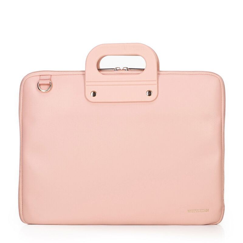Torba na laptopa 15” z imitacji skóry różowa 100-3P-902-P