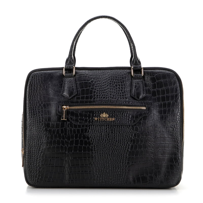 Torba na laptopa 15,6" skórzana o fakturze croco czarna 99-4E-023-1 Torba na laptopa 15,6" skórzana o fakturze croco czarna 99-4E-023-1