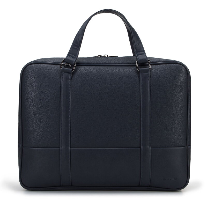 Torba na laptopa 15,6” z ekoskóry o dwóch fakturach dwukomorowa granatowa 95-3P-007-7 Torba na laptopa 15,6” z ekoskóry o dwóch fakturach dwukomorowa granatowa 95-3P-007-7