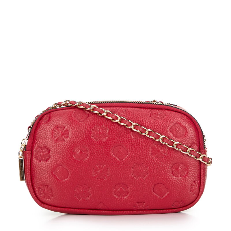 Dámska kožená crossbody na retiazke malinová 99-4E-305-33 Dámska kožená crossbody na retiazke malinová 99-4E-305-33