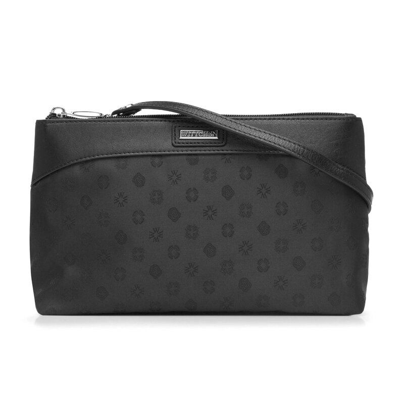 Torebka crossbody z żakardu z monogramem i skóry 93-4-250-1