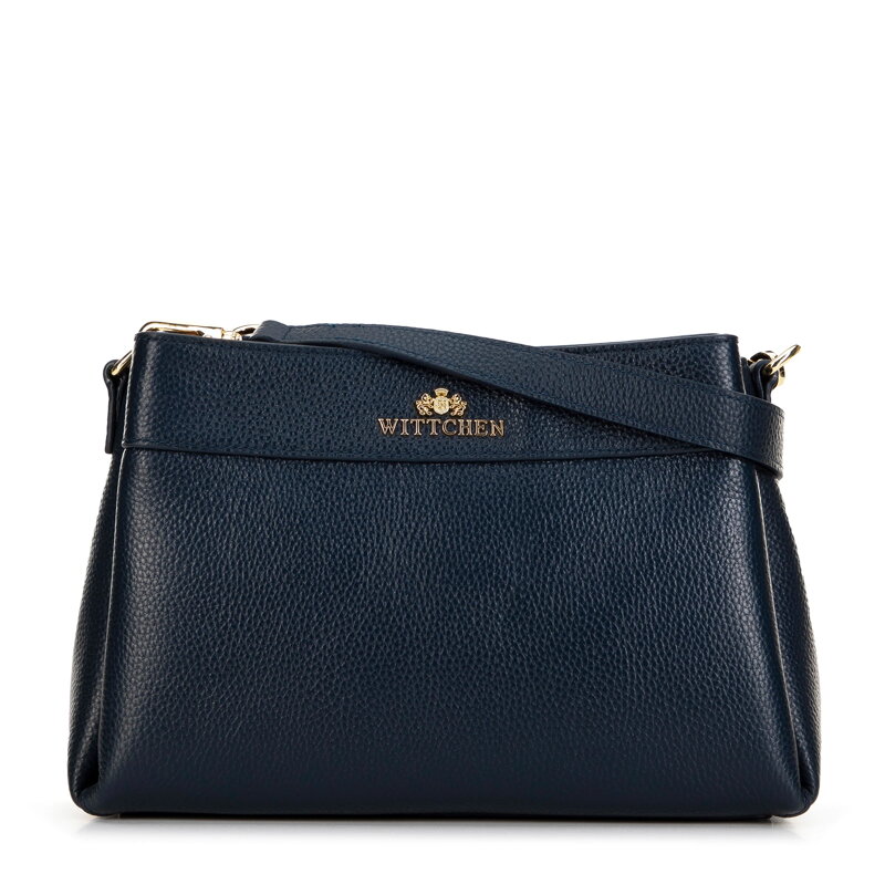 Damska torebka crossbody trapezowa granatowa 99-4E-622-7 Damska torebka crossbody trapezowa granatowa 99-4E-622-7