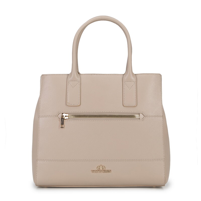 Torebka kuferek ze skóry o fakturze saffiano dwukomorowa 96-4E-005-9