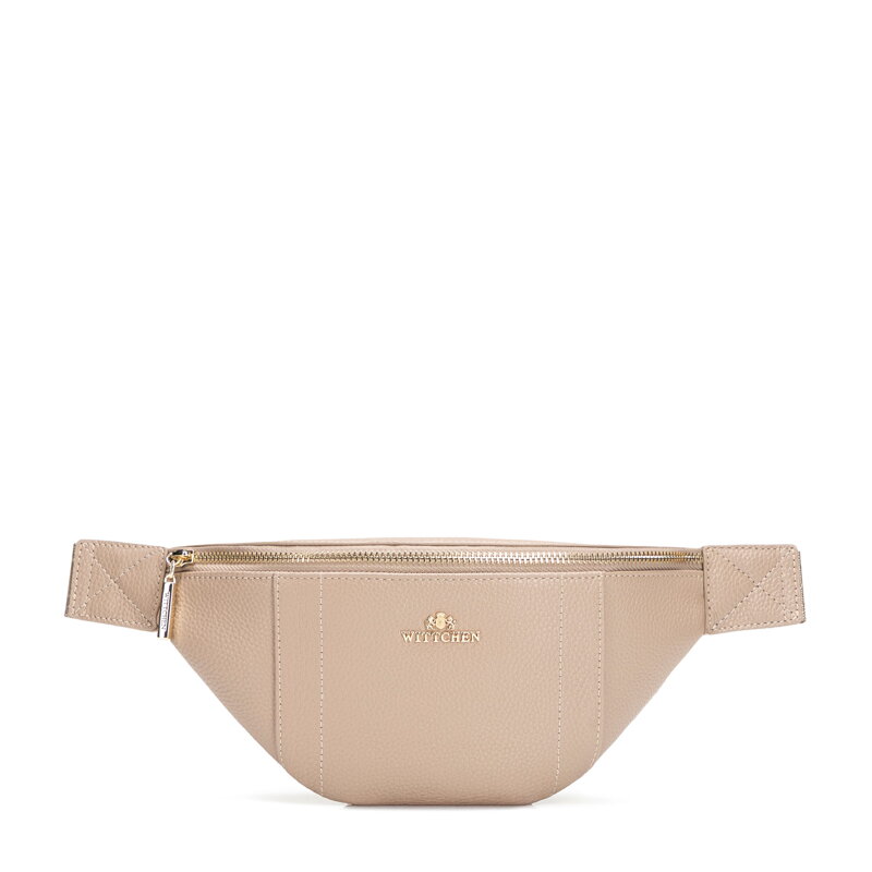 Torebka nerka ze skóry naturalnej beżowa 102-3E-625-9