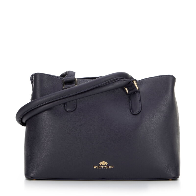 Kožená shopper kabelka s dvoma priehradkami, námornícka modrá 99-4E-018-7 Kožená shopper kabelka s dvoma priehradkami, námornícka modrá 99-4E-018-7