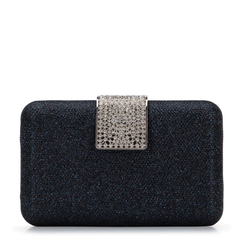 Torebka wieczorowa pudełkowa z błyszczącym zapięciem 96-4Y-230-7