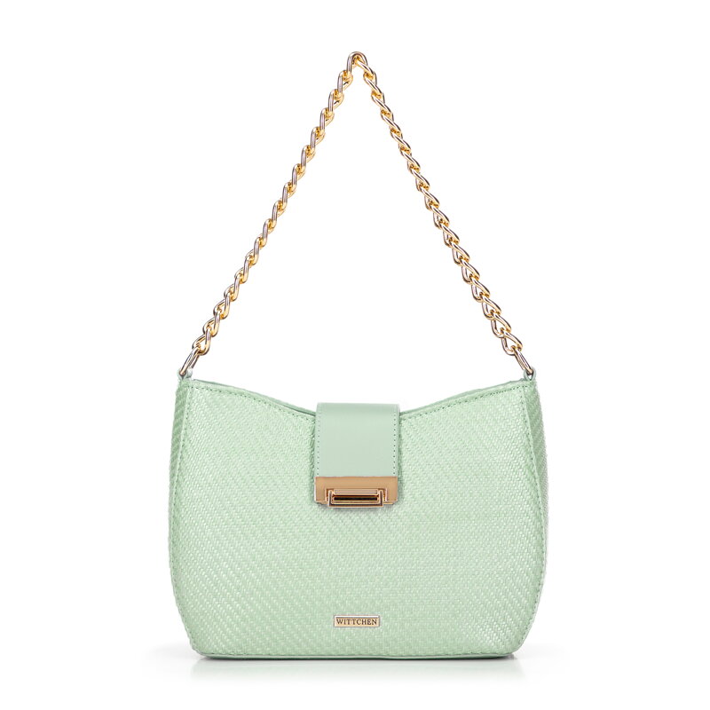 Damska torebka crossbody pleciona zielona 100-4Y-415-Z Damska torebka crossbody pleciona zielona 100-4Y-415-Z