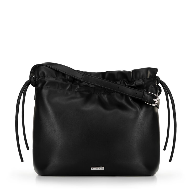 Dámska crossbody kabelka s ozdobnými zaväzovaniami, čierna 100-4Y-435-1 Dámska crossbody kabelka s ozdobnými zaväzovaniami, čierna 100-4Y-435-1