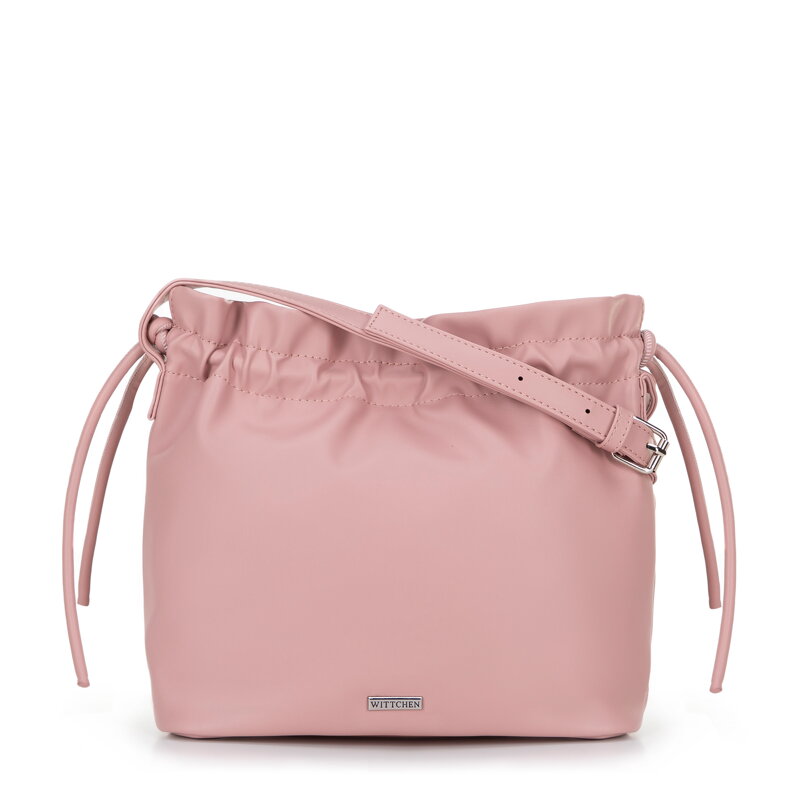 Damska torebka crossbody z dekoracyjnymi wiązaniami różowa 100-4Y-435-P Damska torebka crossbody z dekoracyjnymi wiązaniami różowa 100-4Y-435-P