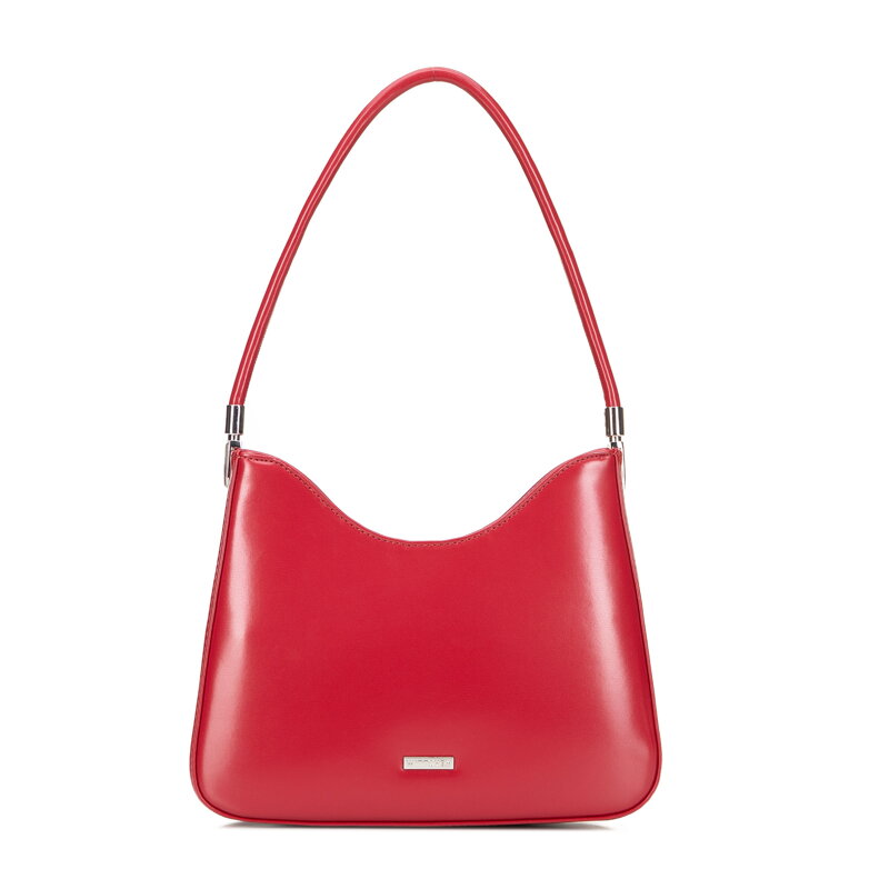 Stylowa torebka na ramię z imitacji skóry czerwona 101-4Y-434-3