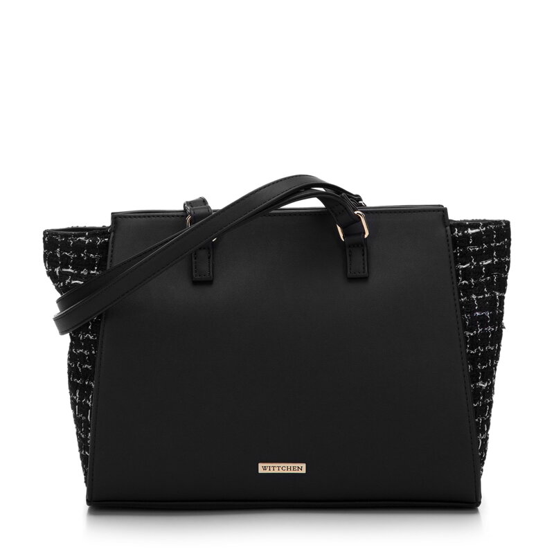 shopper kabelka s výplňou z buklé látky čierna 97-4Y-750-1 shopper kabelka s výplňou z buklé látky čierna 97-4Y-750-1