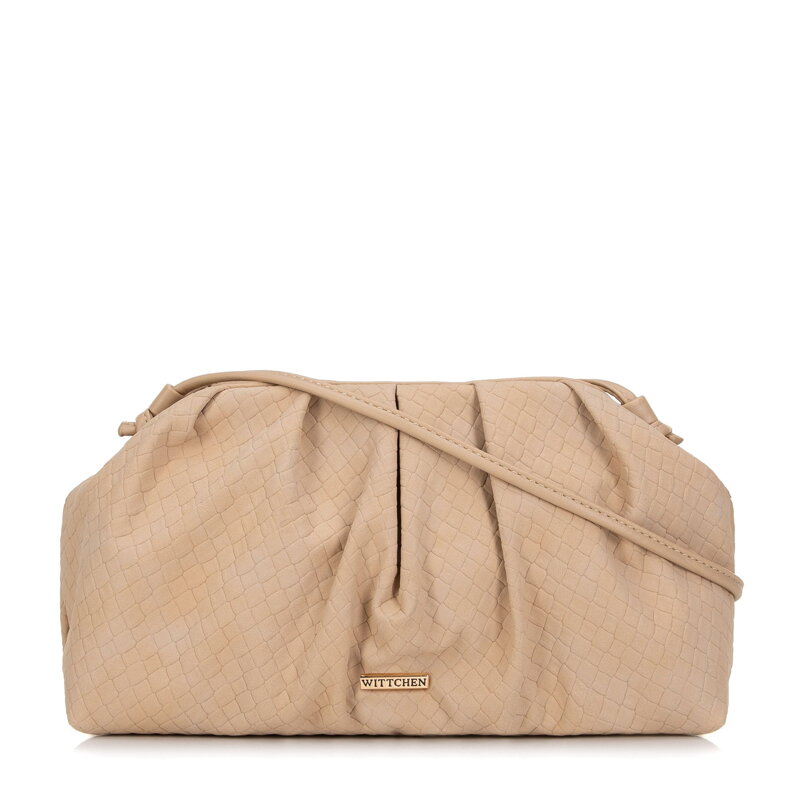 Dámska crossbody kabelka so riasením svetlobéžová 99-4Y-423-9 Dámska crossbody kabelka so riasením svetlobéžová 99-4Y-423-9