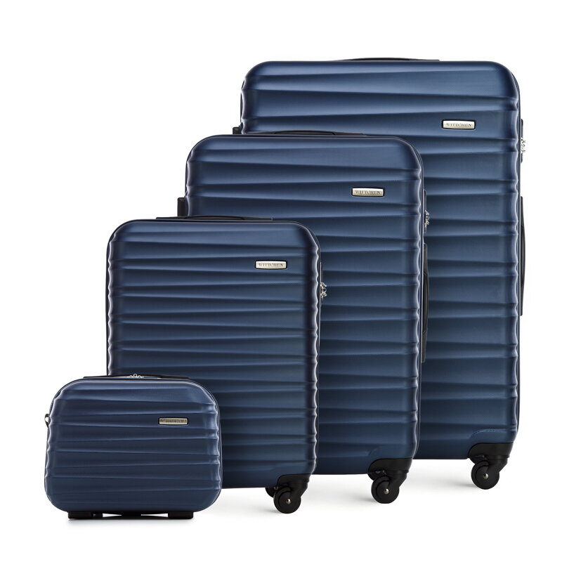 Komplet walizek z ABS-u z żebrowaniem 56-3A-31K-91 Komplet walizek z ABS-u z żebrowaniem 56-3A-31K-91