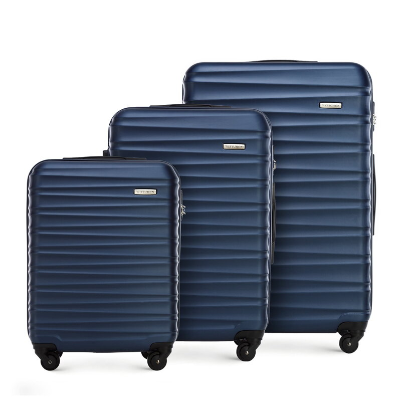 Zestaw walizek z ABS-u z żebrowaniem 56-3A-31S-91 Zestaw walizek z ABS-u z żebrowaniem 56-3A-31S-91