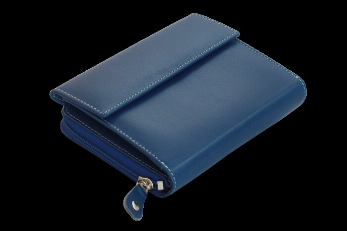Multimodrá dámská kožená peněženka s malou klopnou 511-2221-M97