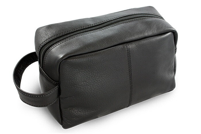 Čierna kožená kozmetická etue 611-2059-60