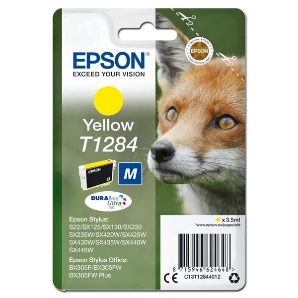Epson originál ink C13T12844012, T1284, yellow, 3,5ml, Epson Stylus S22, SX125, 420W, 425W, Stylus Office BX305, žltá Epson originál ink C13T12844012, T1284, yellow, 3,5ml, Epson Stylus S22, SX125, 420W, 425W, Stylus Office BX305, žltá