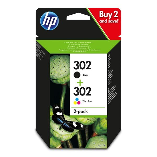 HP originál ink X4D37AE, HP 302, black/tri-colour, 190 black, 165 tri-colourstr., HP 2-pack HP Deskjet 1110/2130/3630, HP Envy 452, čierna HP originál ink X4D37AE, HP 302, black/tri-colour, 190 black, 165 tri-colourstr., HP 2-pack HP Deskjet 1110/2130/3630, HP Envy 452, čierna