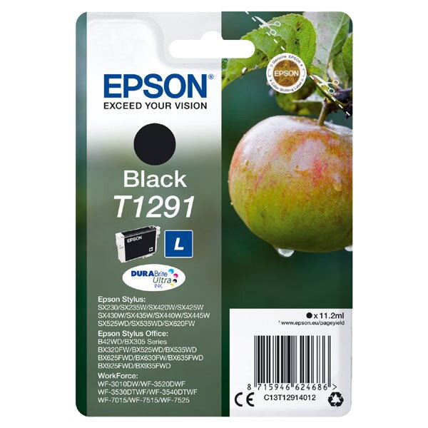 Epson originál ink C13T12914022, T1291, black, blister, 420str., 11,2ml, čierna