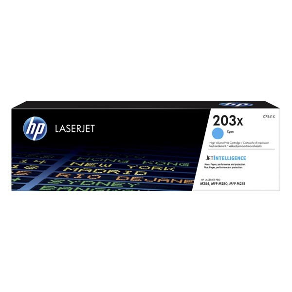 HP originál toner CF541X, cyan, 2500str., HP 203X, high capacity, HP Color LaserJet Pro M254, M280, M281, O, azurová HP originál toner CF541X, cyan, 2500str., HP 203X, high capacity, HP Color LaserJet Pro M254, M280, M281, O, azurová