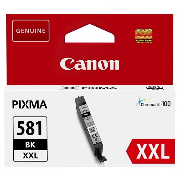 Canon originál ink CLI-581BK XXL, black, 11.7ml, 1998C001, very high capacity, Canon PIXMA TR7550, TR8550, TS6150, TS8150, TS9150, čierna Canon originál ink CLI-581BK XXL, black, 11.7ml, 1998C001, very high capacity, Canon PIXMA TR7550, TR8550, TS6150, TS8150, TS9150, čierna
