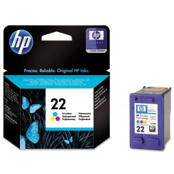HP originál ink C9352AE, HP 22, color, 138str., 5ml, HP PSC-1410, DeskJet F380, D2300, OJ-4300, 5600, farebná HP originál ink C9352AE, HP 22, color, 138str., 5ml, HP PSC-1410, DeskJet F380, D2300, OJ-4300, 5600, farebná