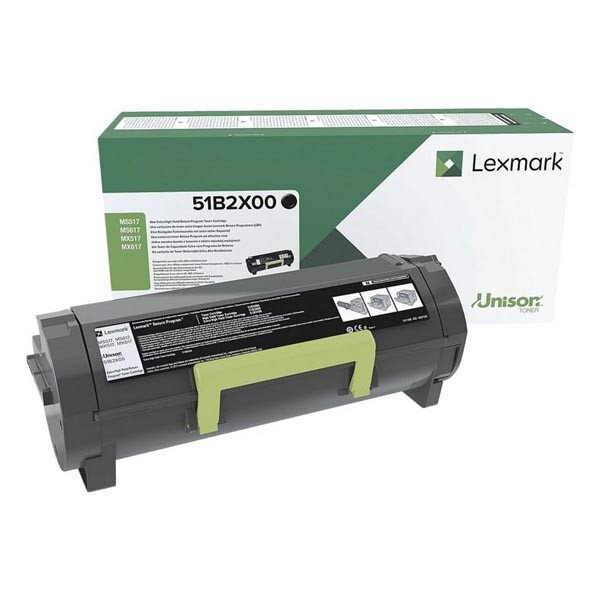 Lexmark originál toner 51B2X00, black, 20000str., return, Lexmark MS517dn, MX517de, MS617dn, MX617de, O, čierna