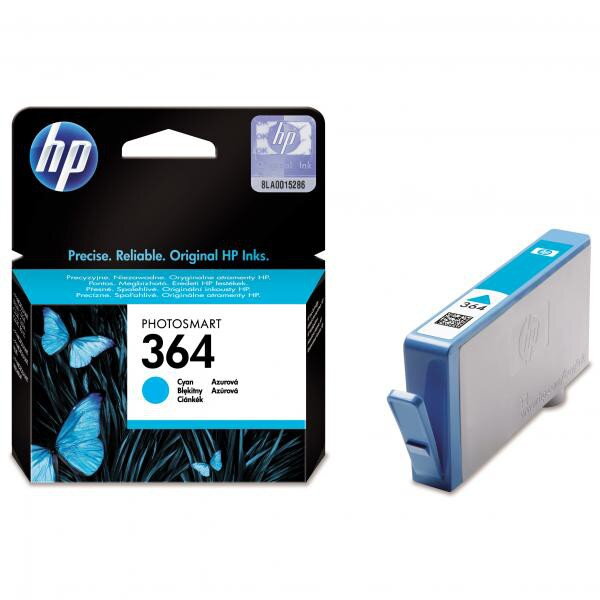 HP originál ink CB318EE, HP 364, cyan, 300str., HP Photosmart B8550, C5380, D5460, azurová HP originál ink CB318EE, HP 364, cyan, 300str., HP Photosmart B8550, C5380, D5460, azurová