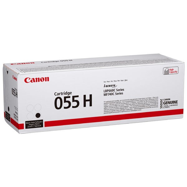 Canon originál toner 055H, black, 7600str., 3020C002, high capacity, Canon MF742Cdw, MF744Cdw, MF746Cx, LBP663Cdw, LBP664Cx, O, čierna