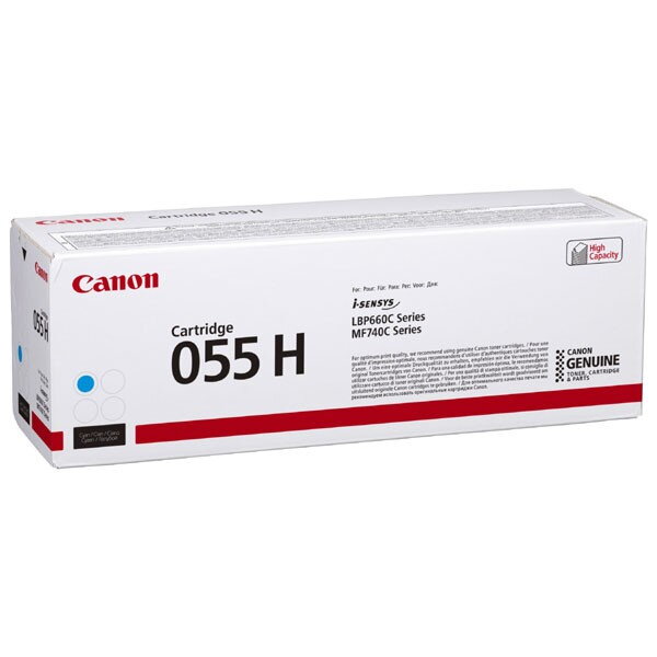 Canon originál toner 055CH, cyan, 5900str., 3019C002, high capacity, Canon MF742Cdw, MF744Cdw, MF746Cx, LBP663Cdw, LBP664Cx, O, azurová