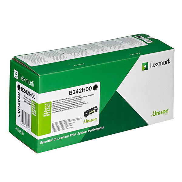 Lexmark originál toner B242H00, black, 6000str., high capacity, return, Lexmark B2442dw, B2546dn, B2546dw, B2650dn, B2650dw, O, čierna