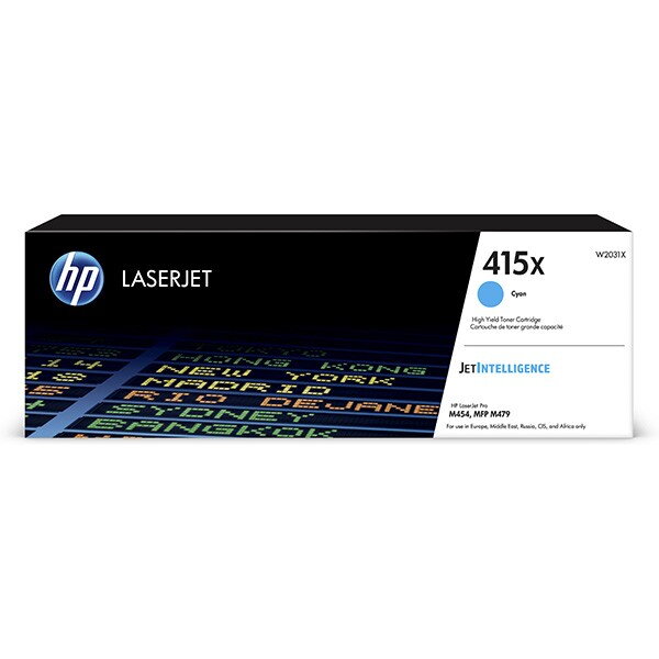 HP originál toner W2031X, cyan, 6000str., HP 415X, HP Color LaserJet Pro M454, MFP M479, O, azurová HP originál toner W2031X, cyan, 6000str., HP 415X, HP Color LaserJet Pro M454, MFP M479, O, azurová